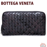 ボッテガ・ヴェネタ財布 レザー へび皮 ブラック 114076 VT211 1060