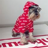 シュプリーム風 ブランド コピーペット用品 パーカー シュプリーム ドッグウェア supreme 韓国 猫犬服 通販 犬洋服 赤色
