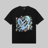 入手困難Louis Vuittonルイヴィトン23SS 限定 フルプリント カラースケッチグラフィティプリント 半袖Tシャツ