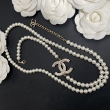 Chanel シャネルレディース最新スタイルのパールレターチェーンセーターチェーンネックレス
