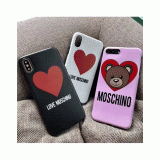 moschino iPhone xr/xs max/xsケース モスキーノ iphone x/8/7スマホケース ブランド Iphone6/6s Plus Iphone6/6sカバー ジャケット 心絵柄