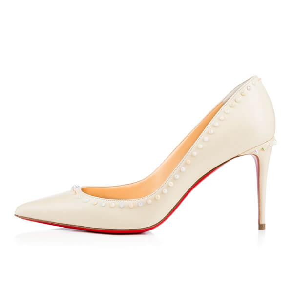 新作 クリスチャン ルブタンスーパーコピー★Anjalina アイボリーxマルチスパイク louboutin10