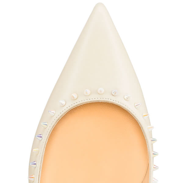 新作 クリスチャン ルブタンスーパーコピー★Anjalina アイボリーxマルチスパイク louboutin10