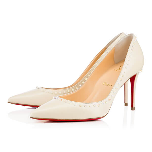 新作 クリスチャン ルブタンスーパーコピー★Anjalina アイボリーxマルチスパイク louboutin10