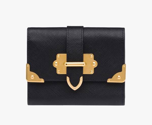 2017新作!PRADA プラダスーパーコピー Gold金具がポイント 二つ折りウォレット1MH840_2EJB_F0002