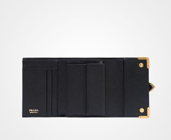 2017新作!PRADA プラダスーパーコピー Gold金具がポイント 二つ折りウォレット1MH840_2EJB_F0002