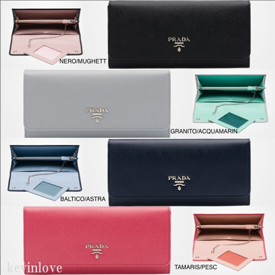 新作!プラダ スーパーコピー SAFFIANO バイカラーカードホルダー付長財布 1MH132