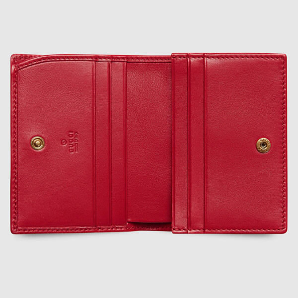 2017新作*グッチ スーパーコピー* GGマーモント カードケース 折り畳み財布☆443125 DRW1T 6433 pelle rosso scuro