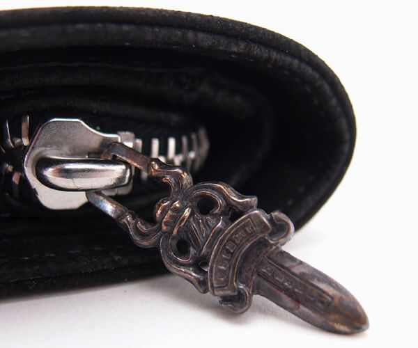 [N級品]クロムハーツ ミドル 財布 折りたたみ レザー ロゴ CH763839098043