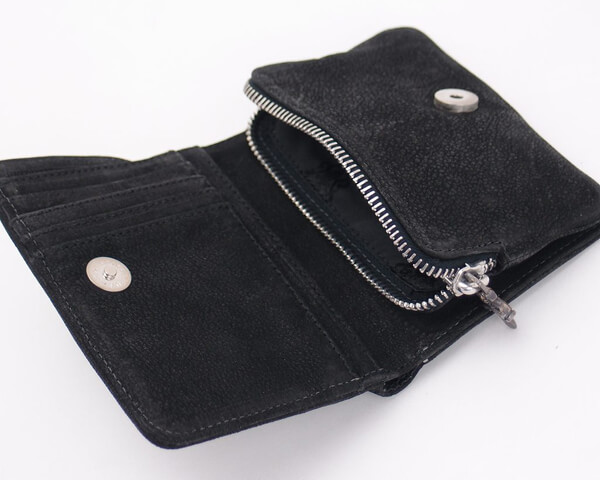 [N級品]クロムハーツ ミドル 財布 折りたたみ レザー ロゴ CH763839098043