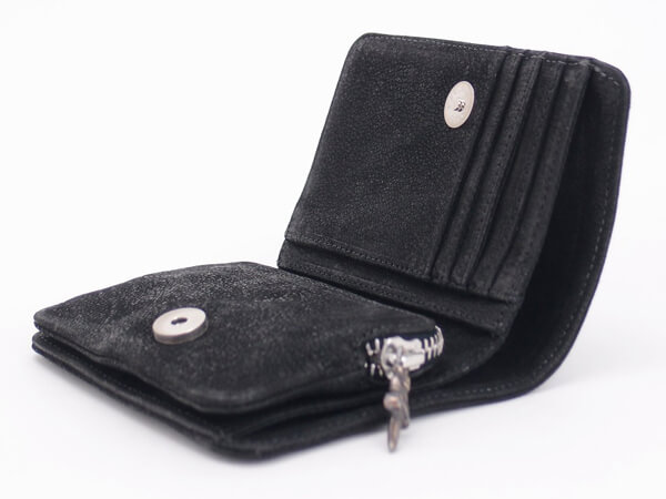 [N級品]クロムハーツ ミドル 財布 折りたたみ レザー ロゴ CH763839098043