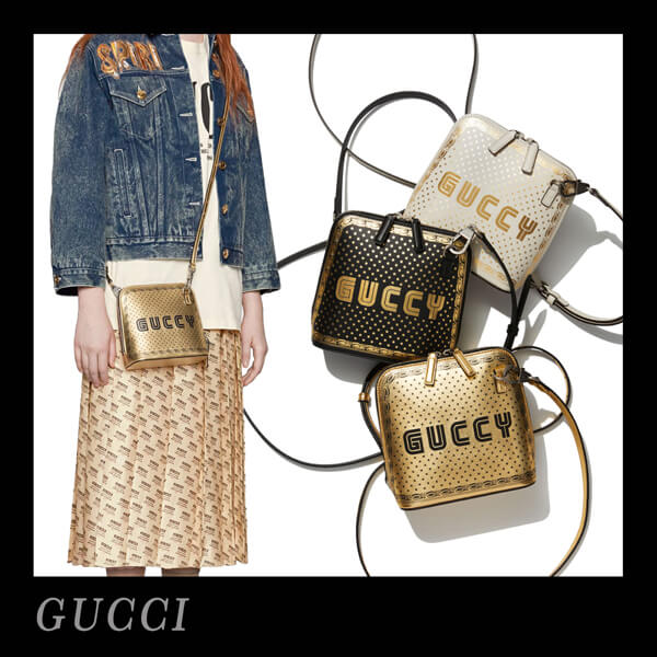 2018新作限定 グッチスーパーコピー GUCCY プリント ミニ ショルダーバッグ　/　ゴールド 511189 K2YPN 8275