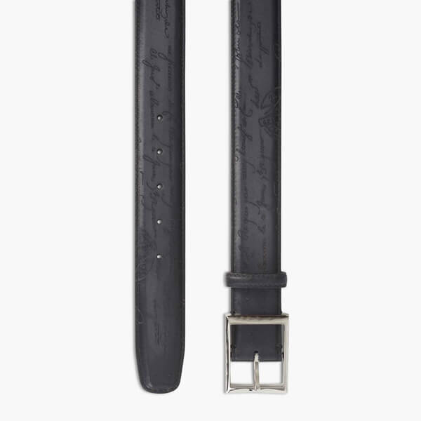 限定希少 ベルルッティ コピー Engraved Calf レザーベルト 35mm ブラック