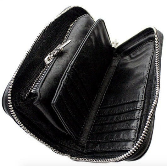 クロムハーツ 偽物 レザー 財布 Rec F Zip Mini Wallet