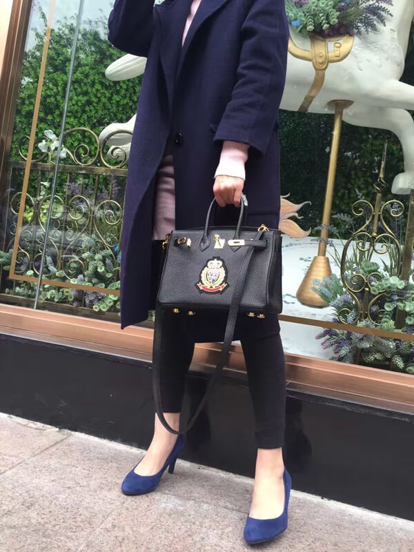 エルメスバーキン コピー 25 ハンドバッグ 塗鴉 Black ゴールド金具 トゴ Ｑ刻印 hermes81