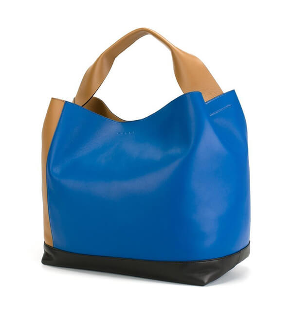 2018SS☆MARNI☆Pod マルニコピー カラーブロックトートバッグ ブルー&ヌード