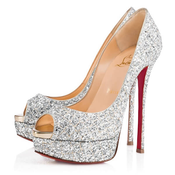 2019新作限定★CHRISTIAN LOUBOUTIN クリスチャン ルブタンコピー★ため息ゴージャス Fetish Peep シルバー