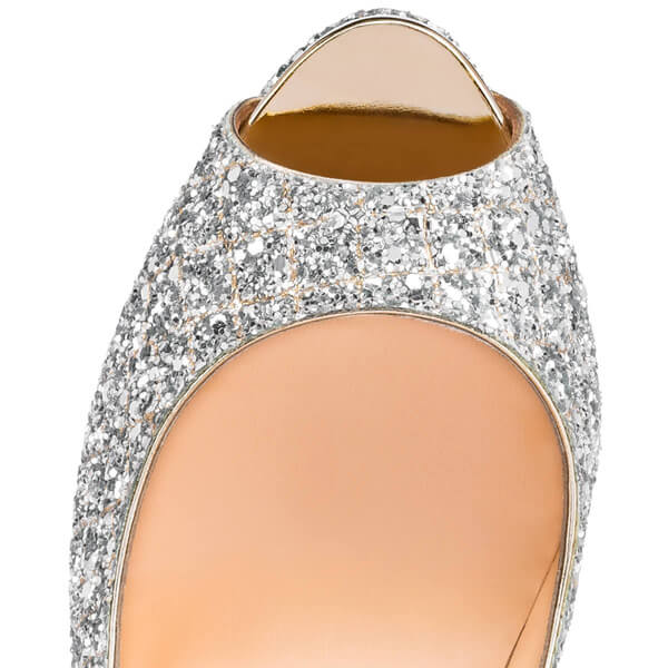 2019新作限定★CHRISTIAN LOUBOUTIN クリスチャン ルブタンコピー★ため息ゴージャス Fetish Peep シルバー