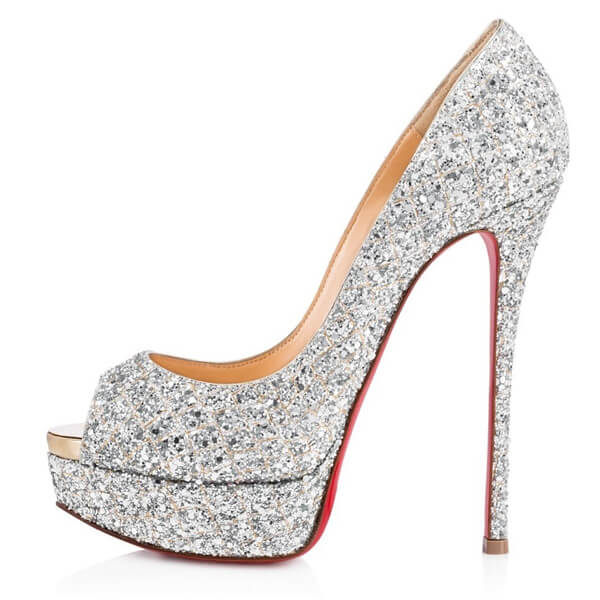 2019新作限定★CHRISTIAN LOUBOUTIN クリスチャン ルブタンコピー★ため息ゴージャス Fetish Peep シルバー
