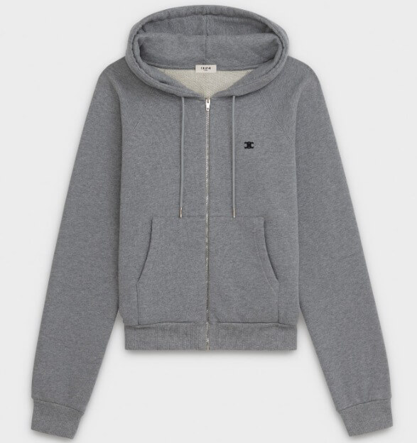 19AW セリーヌ 「トリオンフ」シグネチャー付きクラシックジップドカレッジエイトスウェットシャツ 2Y097345F.38NO/2Y097345F.08GC