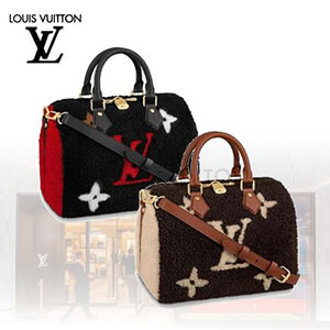 【完売前に新作を先取り!】LV ルイヴィトンコピー モノグラム スピーディ25 ブラウン モコモコバッグ M55422/M55423