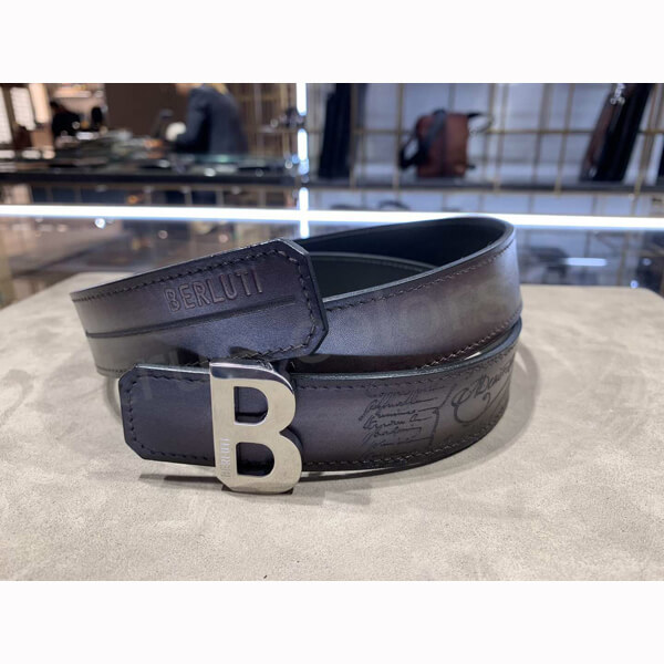 ベルルッティ 偽物 カリグラフィ バックル留め カーフレザーベルト berluti152
