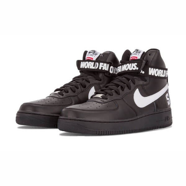 シュプリーム x ナイキ スニーカー スーパーコピー Air Force 1 High "World Famous Black" 698696-010