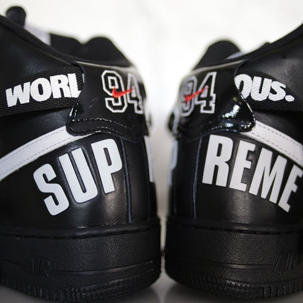 シュプリーム x ナイキ スニーカー スーパーコピー Air Force 1 High "World Famous Black" 698696-010
