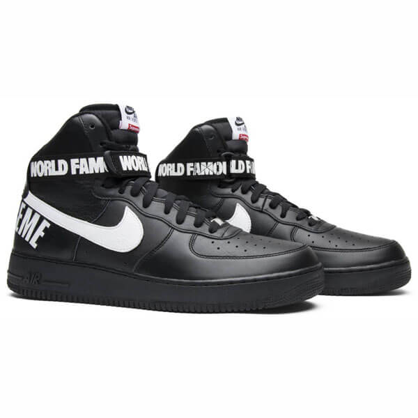 シュプリーム x ナイキ スニーカー スーパーコピー Air Force 1 High "World Famous Black" 698696-010