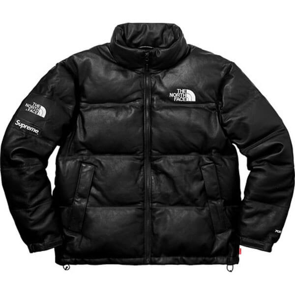 ノースフェイス シュプリーム 偽物 ダウンジャケット Leather Nuptse Jacket