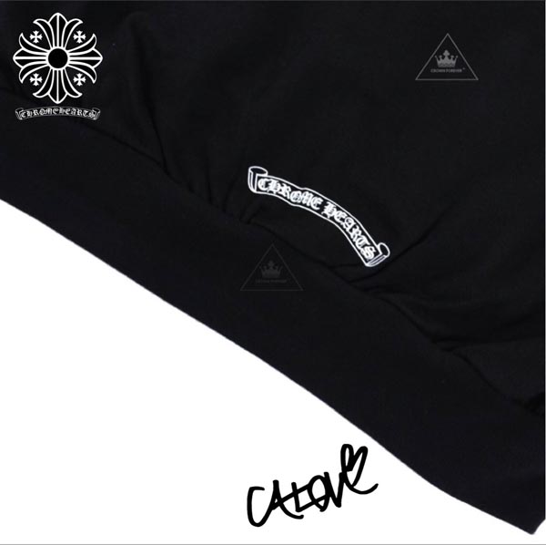 日本未入荷 クロムハーツ パーカー 偽物 レタースリーブ/フーディ ブラック◆CHレター