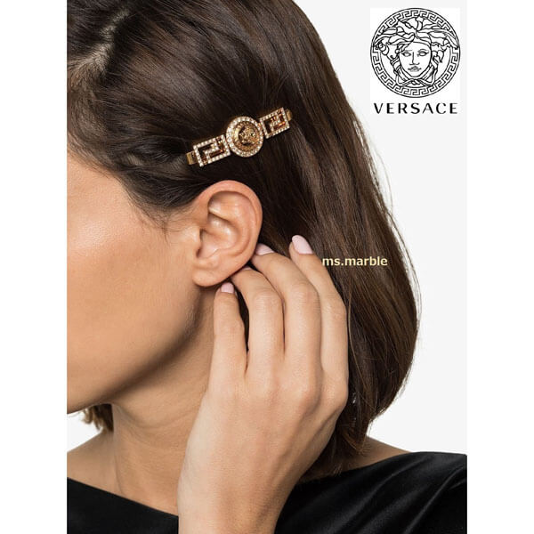 VERSACE クリスタル装飾 メデューサ ヘアクリップ
