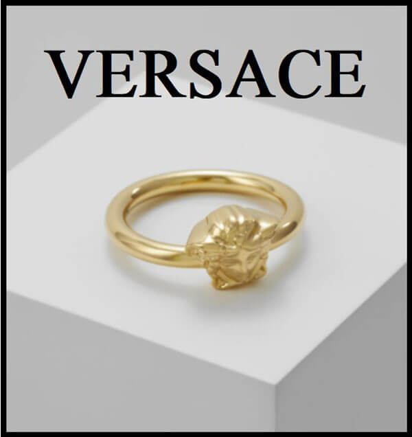 関税送料込ヴェルサーチ 偽物 リング メドゥーサヘッド スタッド versace74