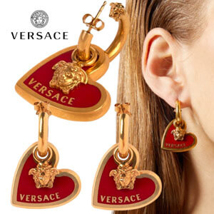 VERSACE★ヴェルサーチェ ピアス LOVE VERSACE ハート MEDUSA