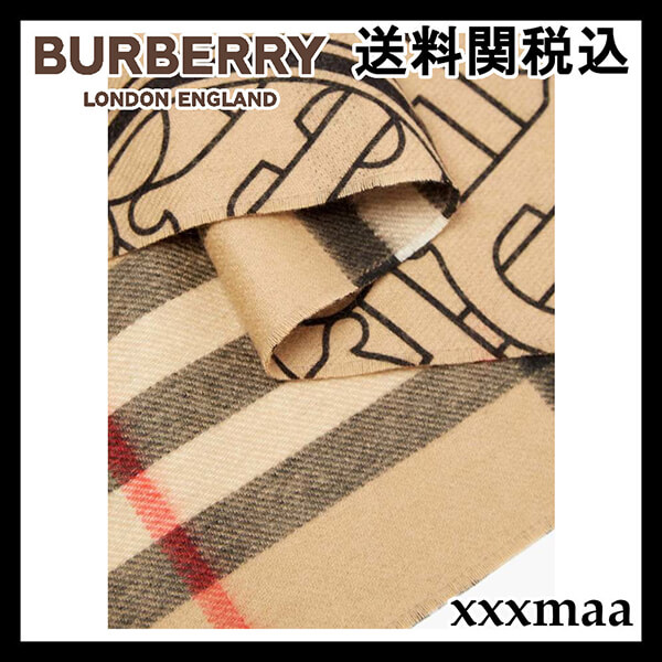 BURBERRY*バーバリー リバーシブル カシミアスカーフ