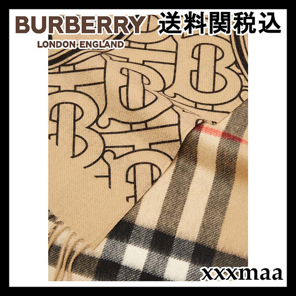 BURBERRY*バーバリー リバーシブル カシミアスカーフ