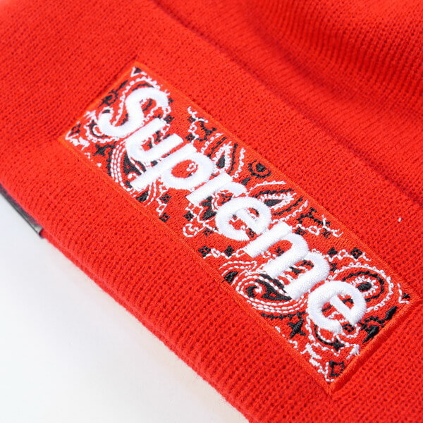 シュプリーム ニット帽 ビーニー 偽物 Bandana Box Logo New Era Beanie