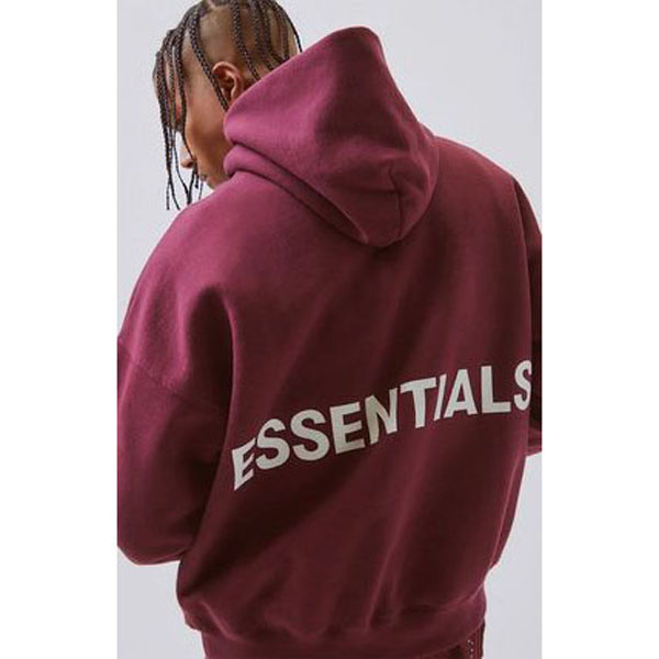 新作限定 FOG FEAR OF GOD エッセンシャルズ 偽物 パーカー PULLOVER HOODIE BURGUNDY