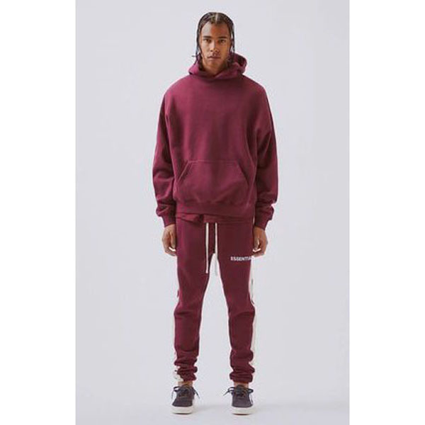 新作限定 FOG FEAR OF GOD エッセンシャルズ 偽物 パーカー PULLOVER HOODIE BURGUNDY