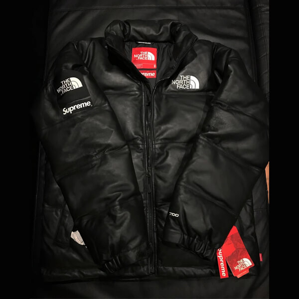 ノースフェイス シュプリーム 偽物 ダウンジャケット Leather Nuptse Jacket
