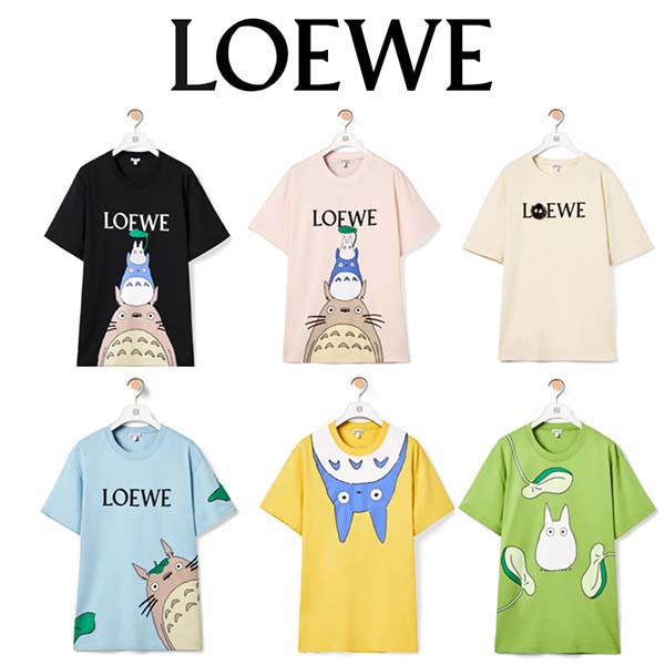 可愛いロエベ×となりのトトロコットン Tシャツ 偽物 アニメ コラボ 服 2023