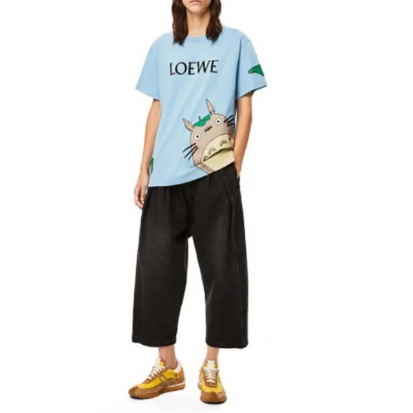可愛いロエベ×となりのトトロコットン Tシャツ 偽物 アニメ コラボ 服 2023