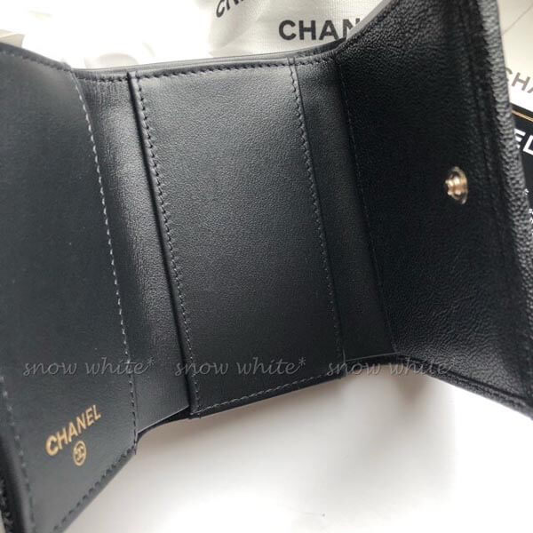 限定光沢黒 シャネル 偽物 財布 キャビア xG 金具 ナノウォレット BOY A84432