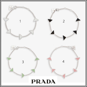 海外限定【PRADA】プラダ ロゴトライアングル ブレスレット 4色