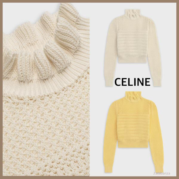 <新作21SS>フリル クルーネックーセーター●セリーヌ●全2色2A31E536M.11PY