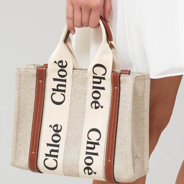 2024人気最新作！クロエ woody 偽物◇chloe トートバッグ 偽物◇キャンバス＆レザーCHC21US383E6691J