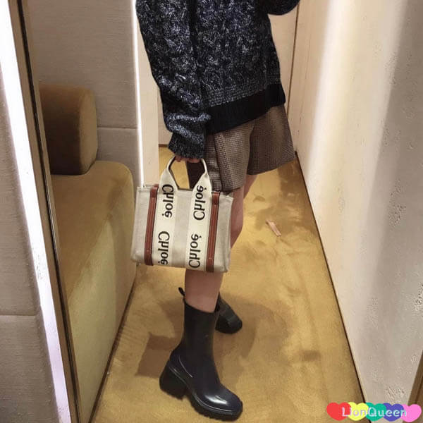 2024人気最新作！クロエ woody 偽物◇chloe トートバッグ 偽物◇キャンバス＆レザーCHC21US383E6691J