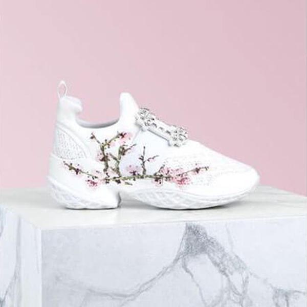 Roger Vivier 偽物 クリスタルバックル付き 花柄 Viv Run スニーカー 21030921