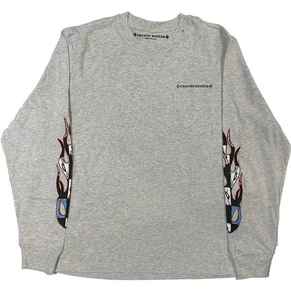 クロムハーツ マッティボーイ 偽物 Matty Boy Brain ロンT グレー スーパーコピー