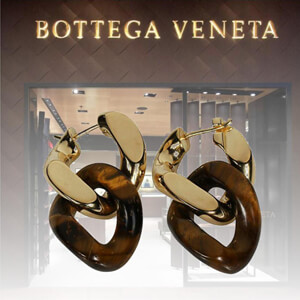 ボッテガヴェネタ タイガーアイ 偽物 ゴールドゴルメットピアス bottega04